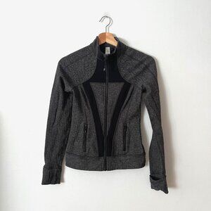 Ivivva by Lululemon Perfect Your Practice Full Zip Jacket Gray Black Girl's 12